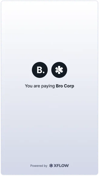 Splash screen showing Xflow and User logo