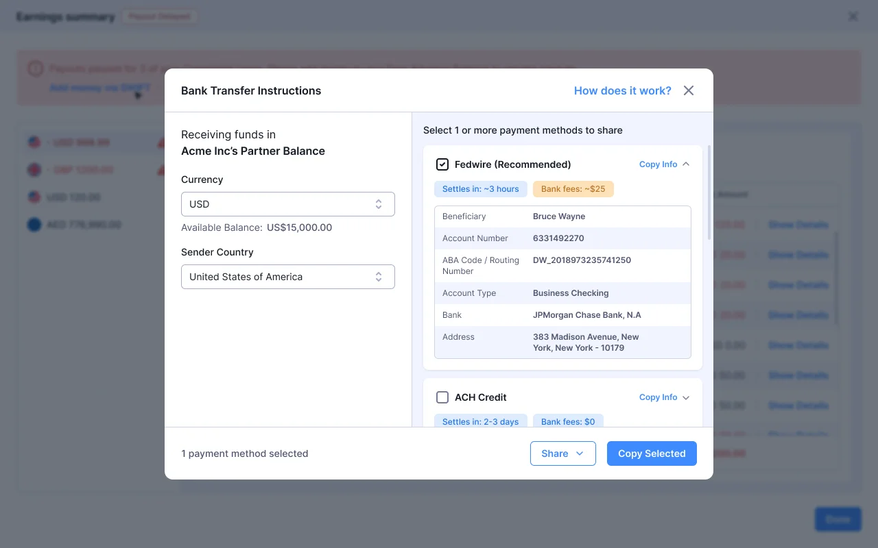 Transaction-level breakdown showing fee distribution