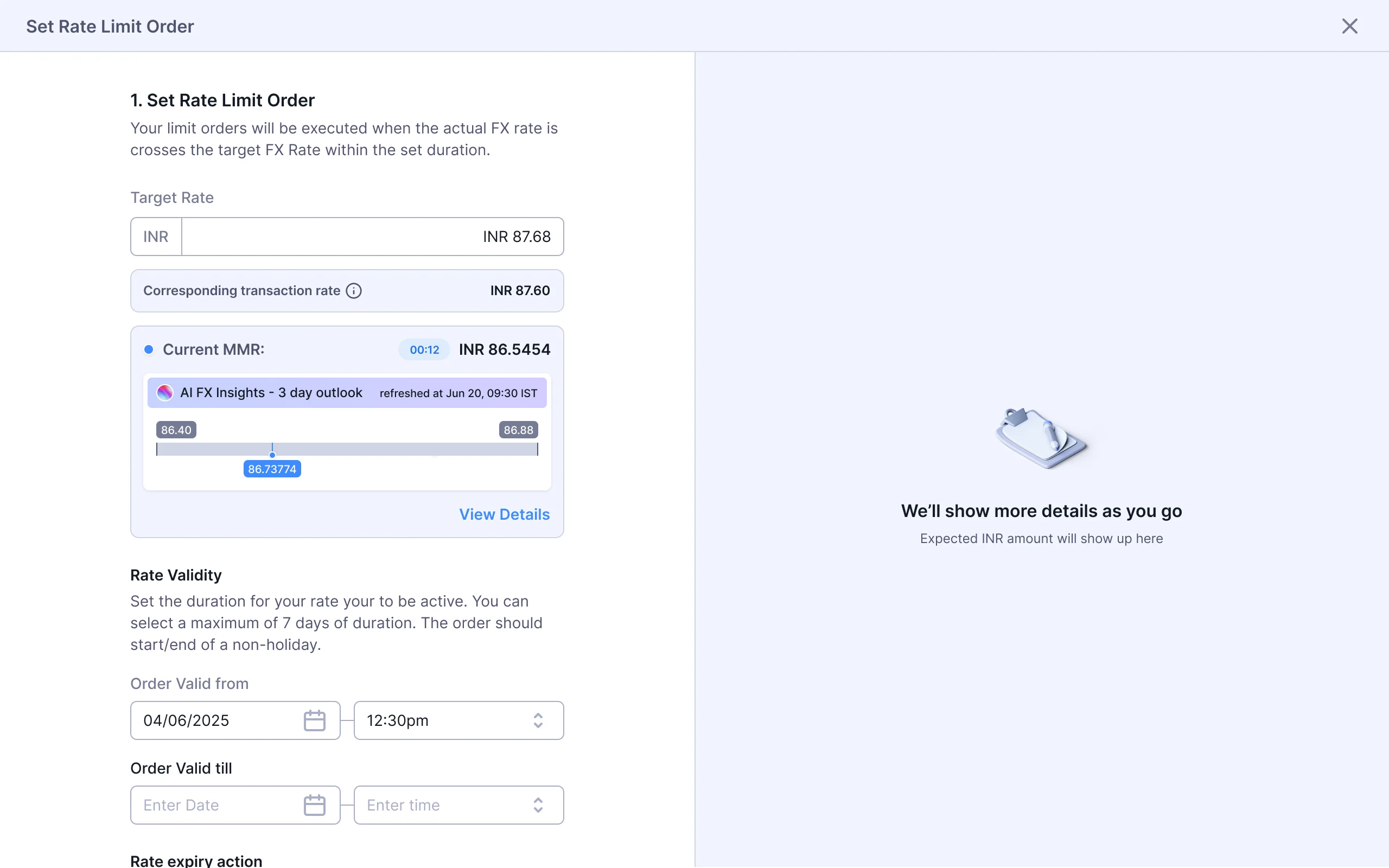 Step 1: Set a target rate based on the prediction