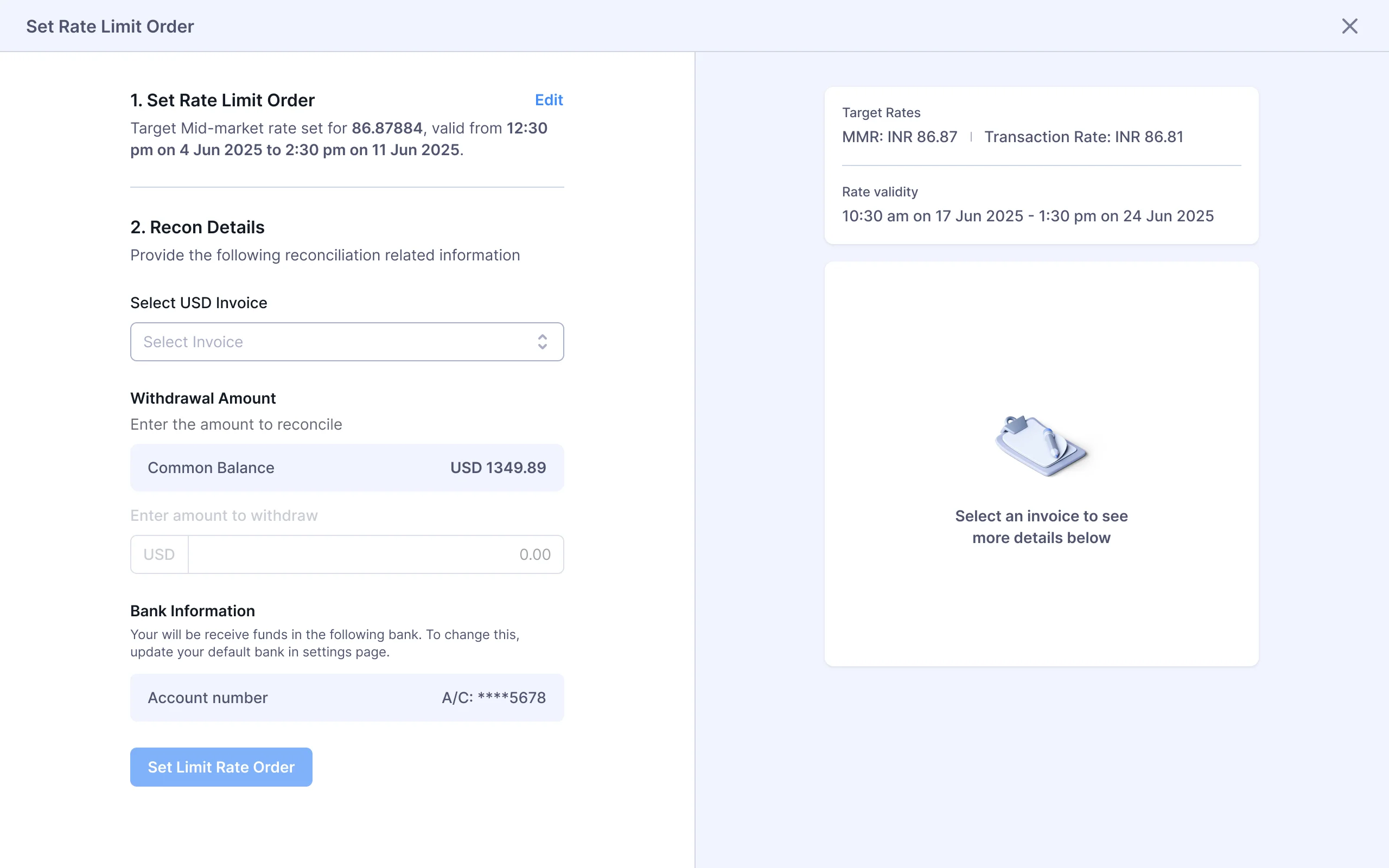 Step 3: Select the invoice that should be reconciled